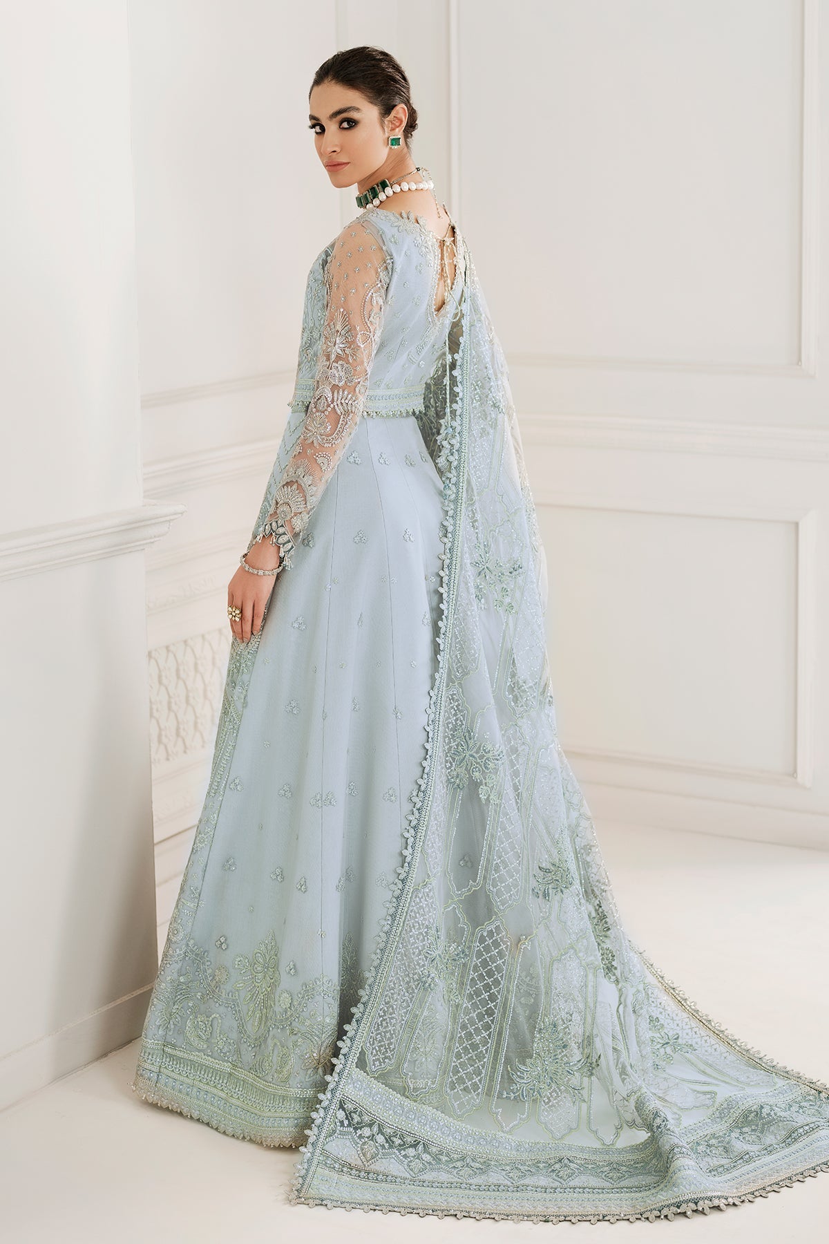 EMBROIDERED NET CH10-05 UNSTITCHED