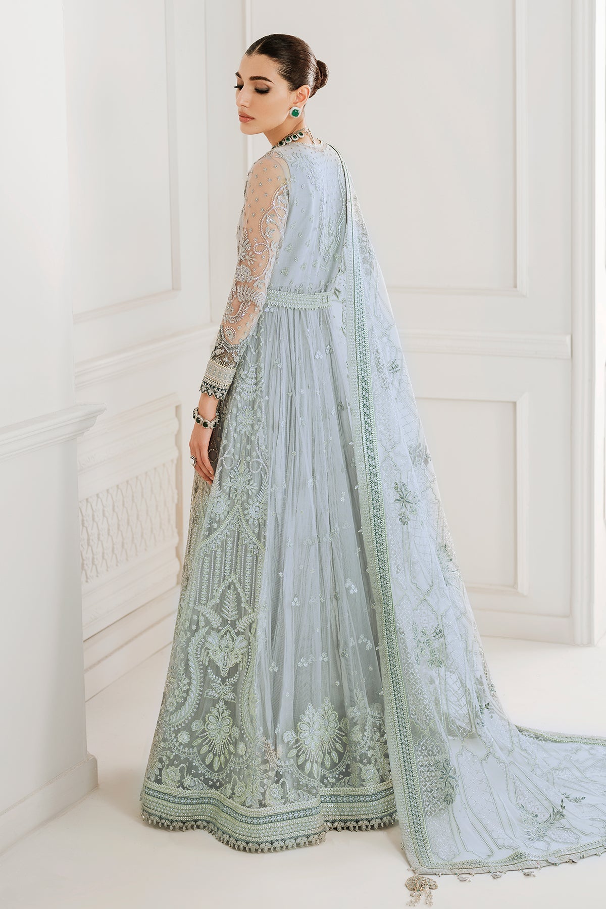 EMBROIDERED NET CH10-05 UNSTITCHED