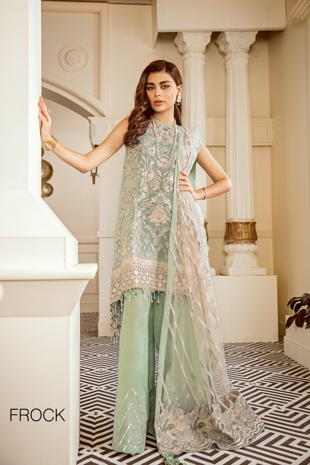 EMBROIDERED NET CH06-05 UNSTITCHED