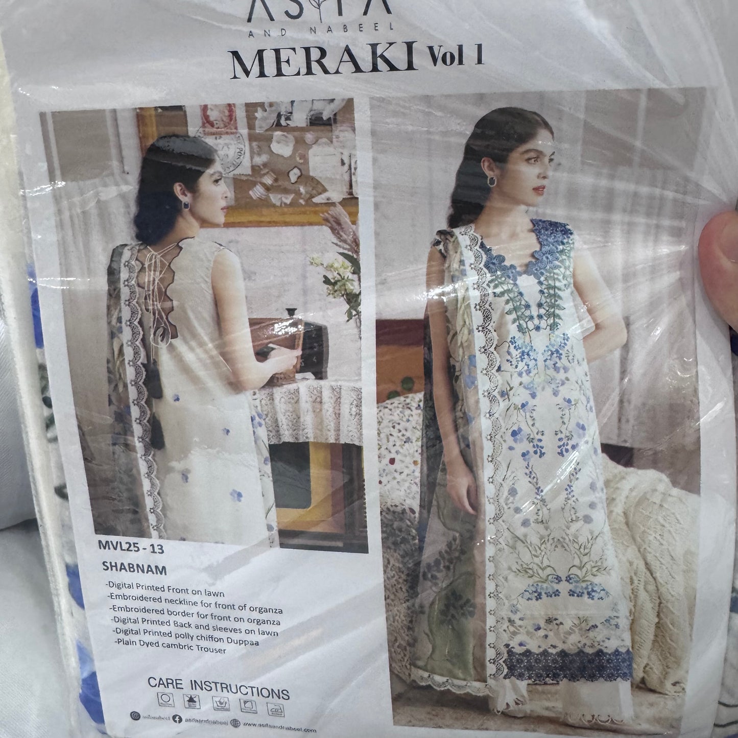 Asifa Nabeel Meeraki original lawn