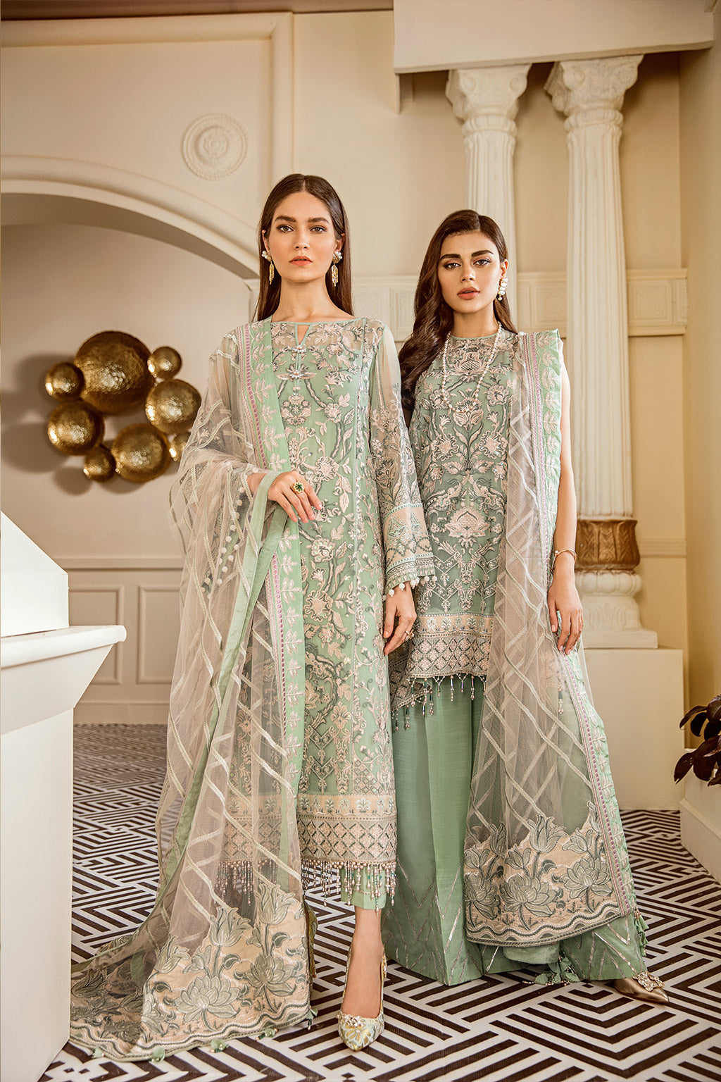 EMBROIDERED NET CH06-05 UNSTITCHED