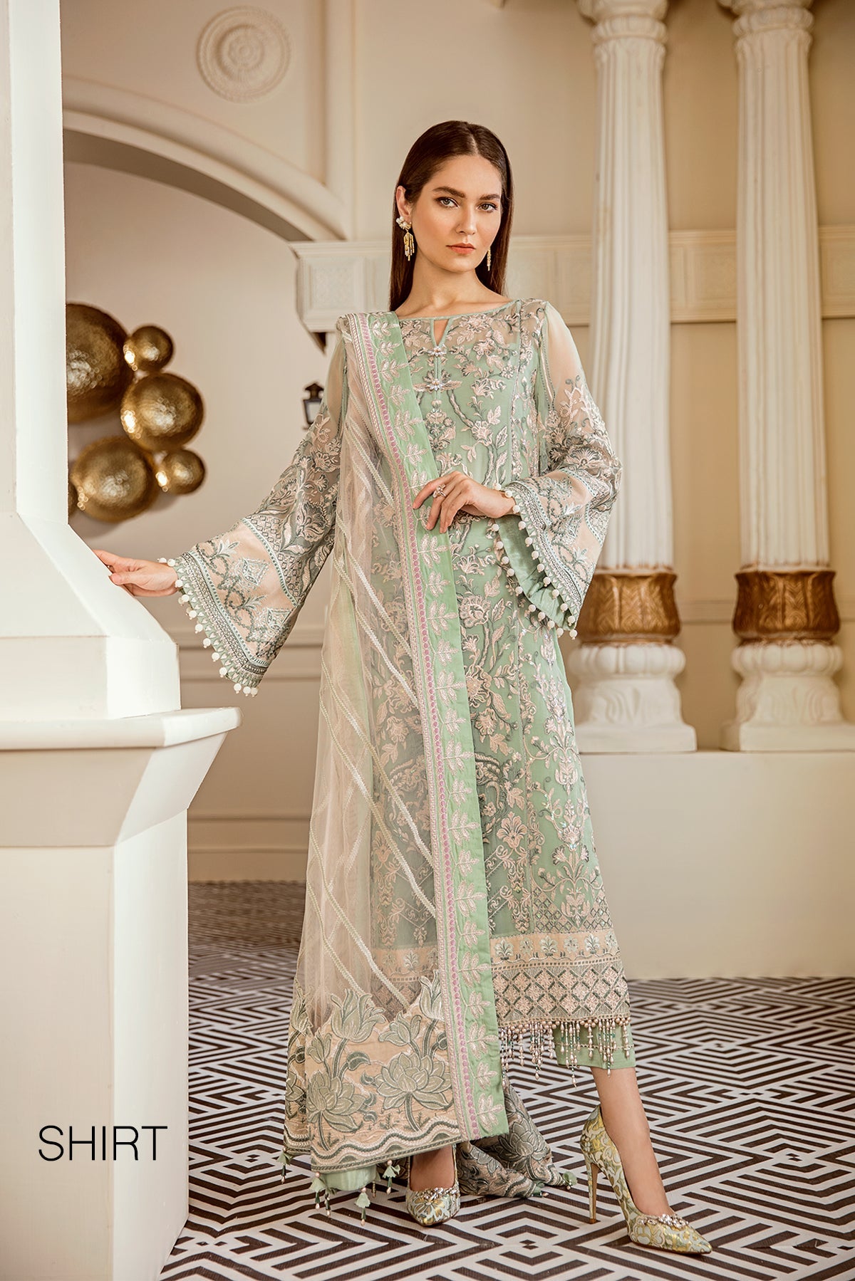 EMBROIDERED NET CH06-05 UNSTITCHED