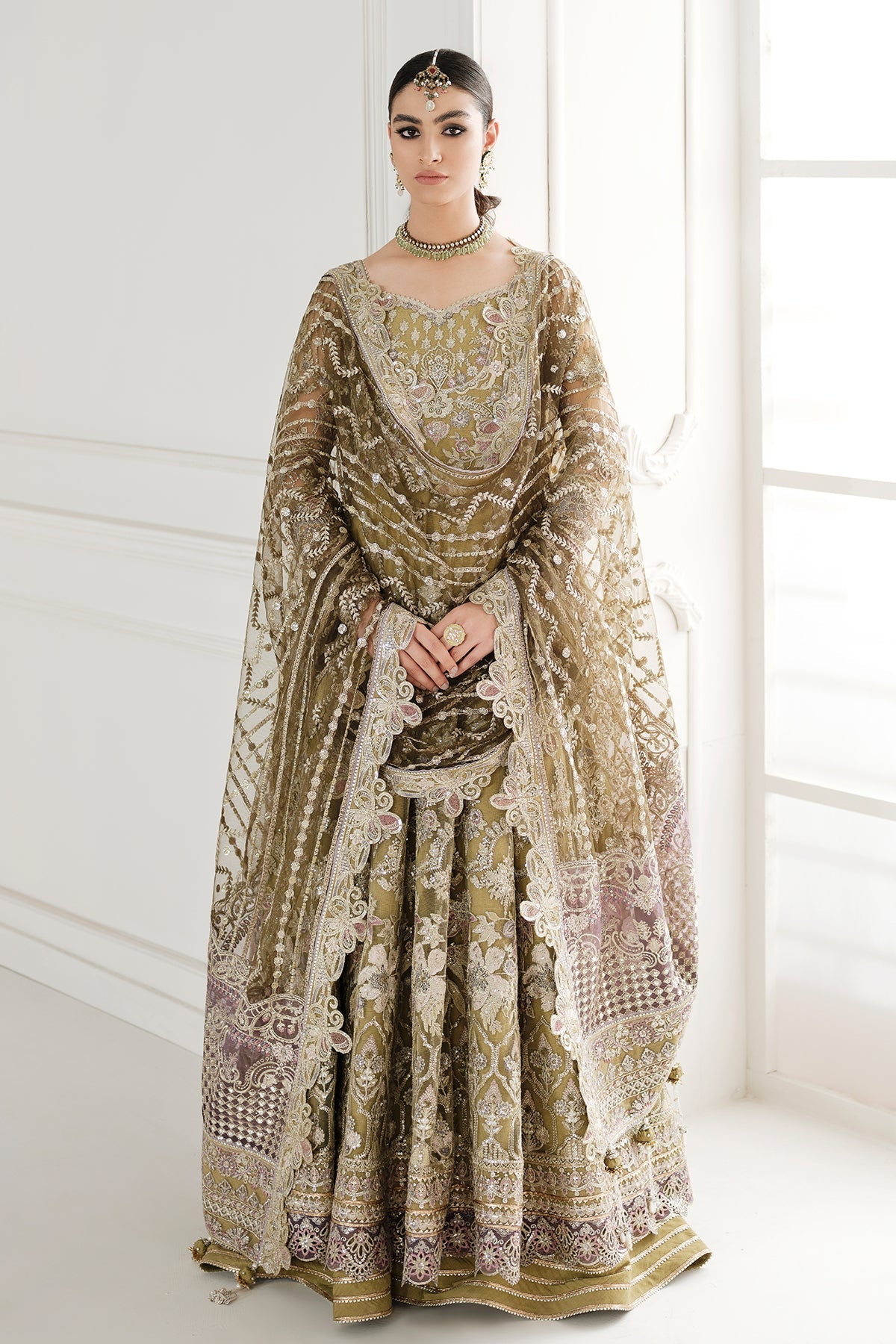 EMBROIDERED NET CH10-02 UNSTITCHED