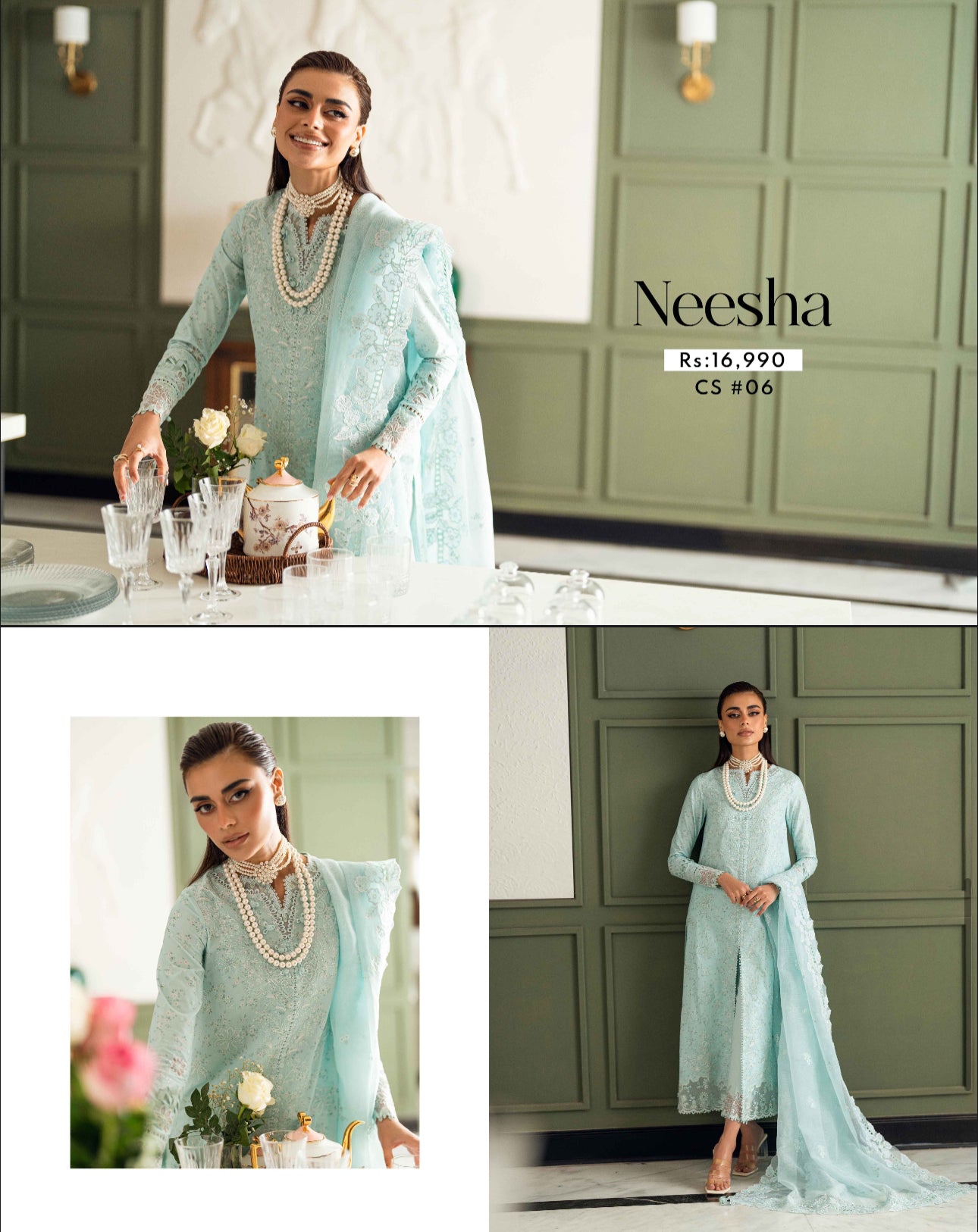Qalamqar Neesha Eid Chikankari |