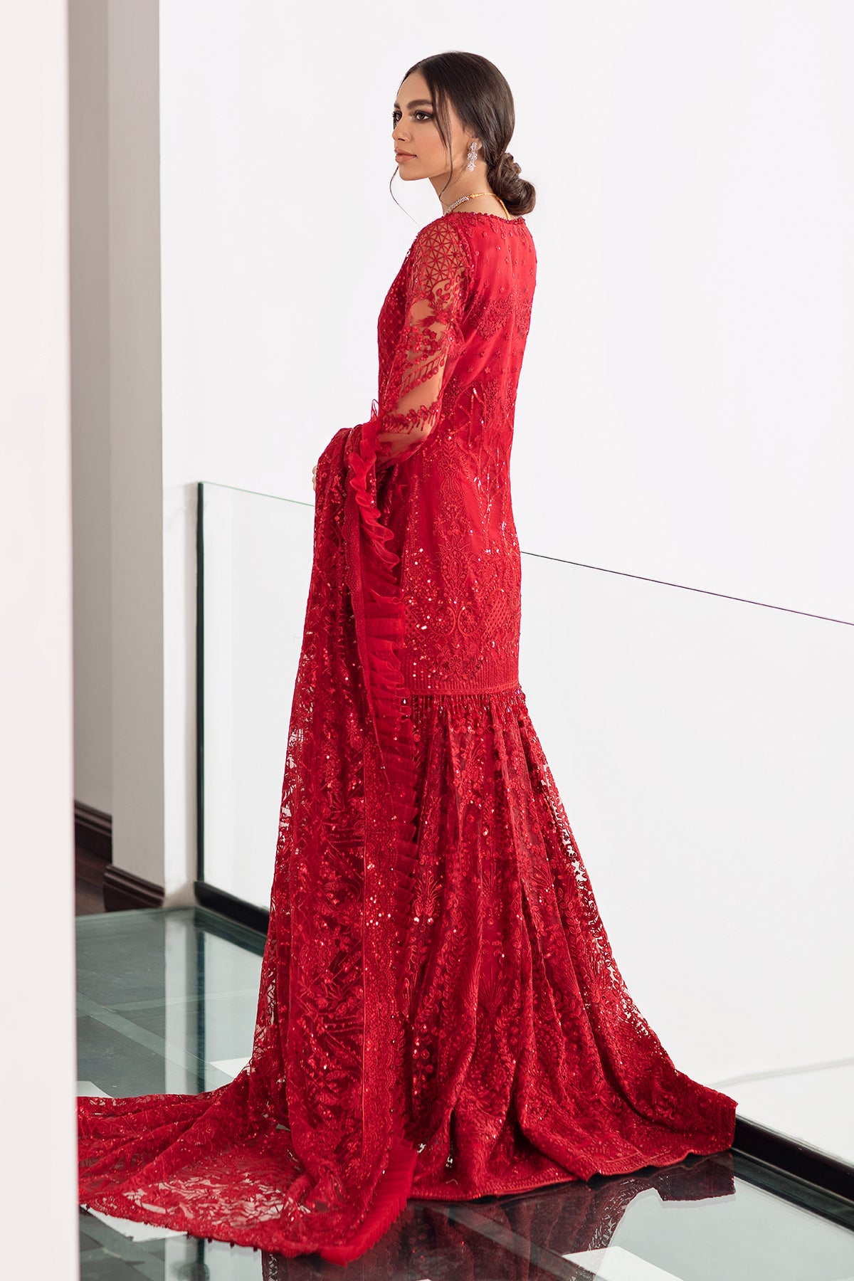 EMBROIDERED NET CH09-06 UNSTITCHED