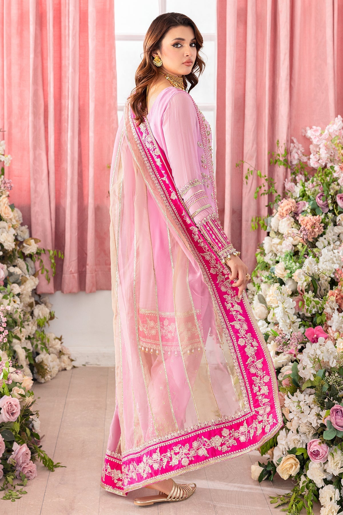 Charizma Diamond Dust Embroidered Luxury Chiffon Unstitched 3Pc Suit DD5-01