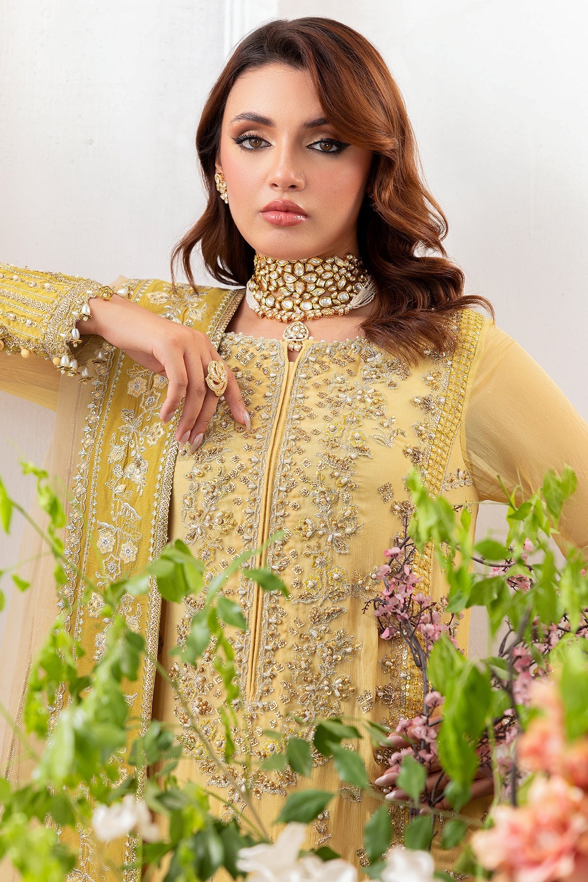 Charizma Diamond Dust Embroidered Luxury Chiffon Unstitched 3Pc Suit DD5-02