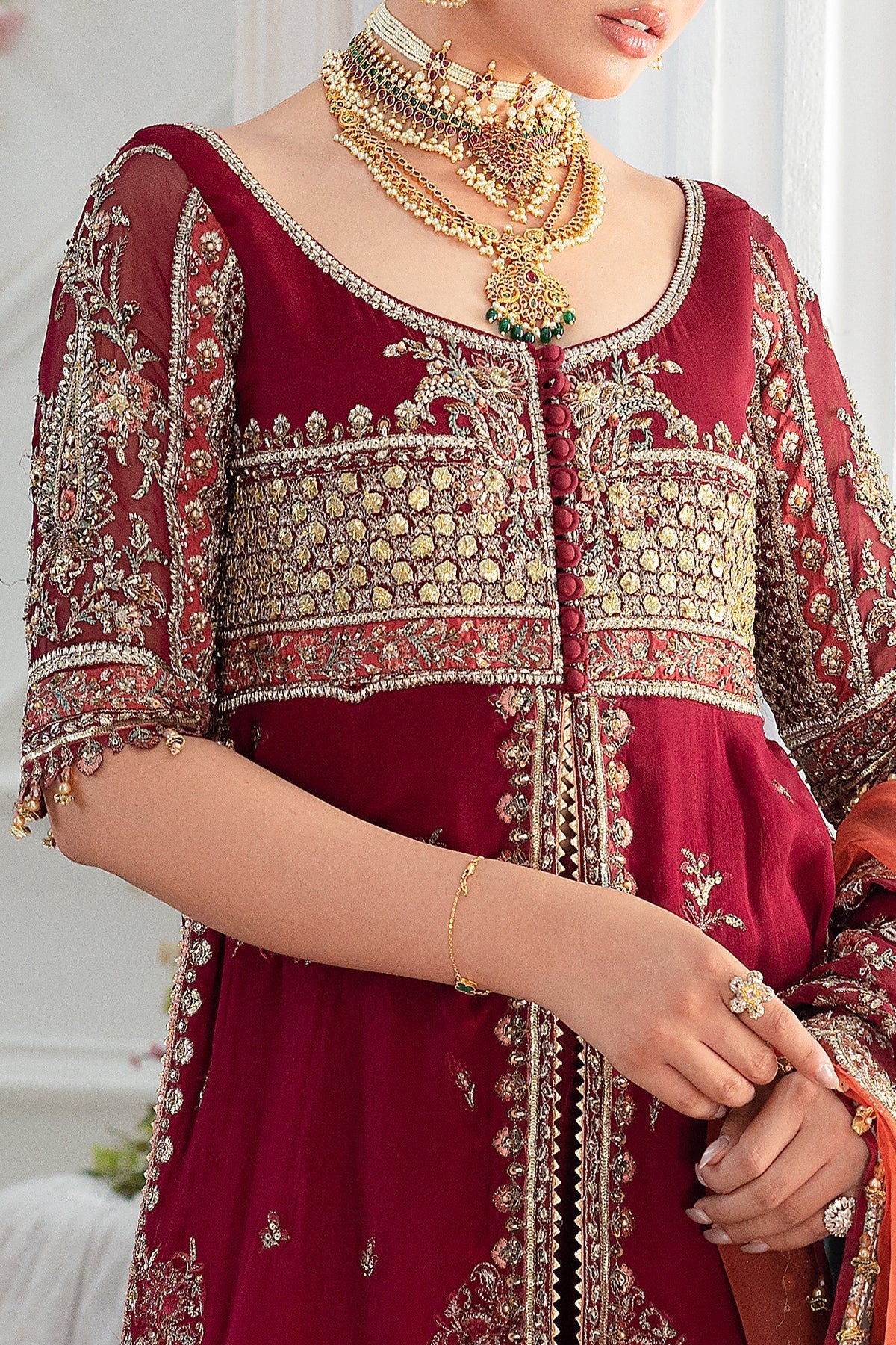 Charizma Diamond Dust Embroidered Luxury Chiffon Unstitched 3Pc Suit DD5-03