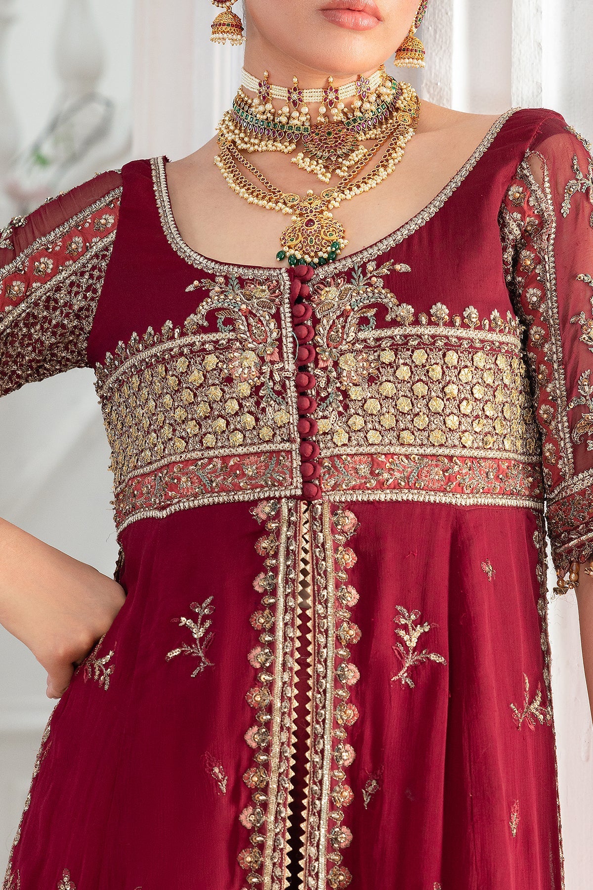 Charizma Diamond Dust Embroidered Luxury Chiffon Unstitched 3Pc Suit DD5-03