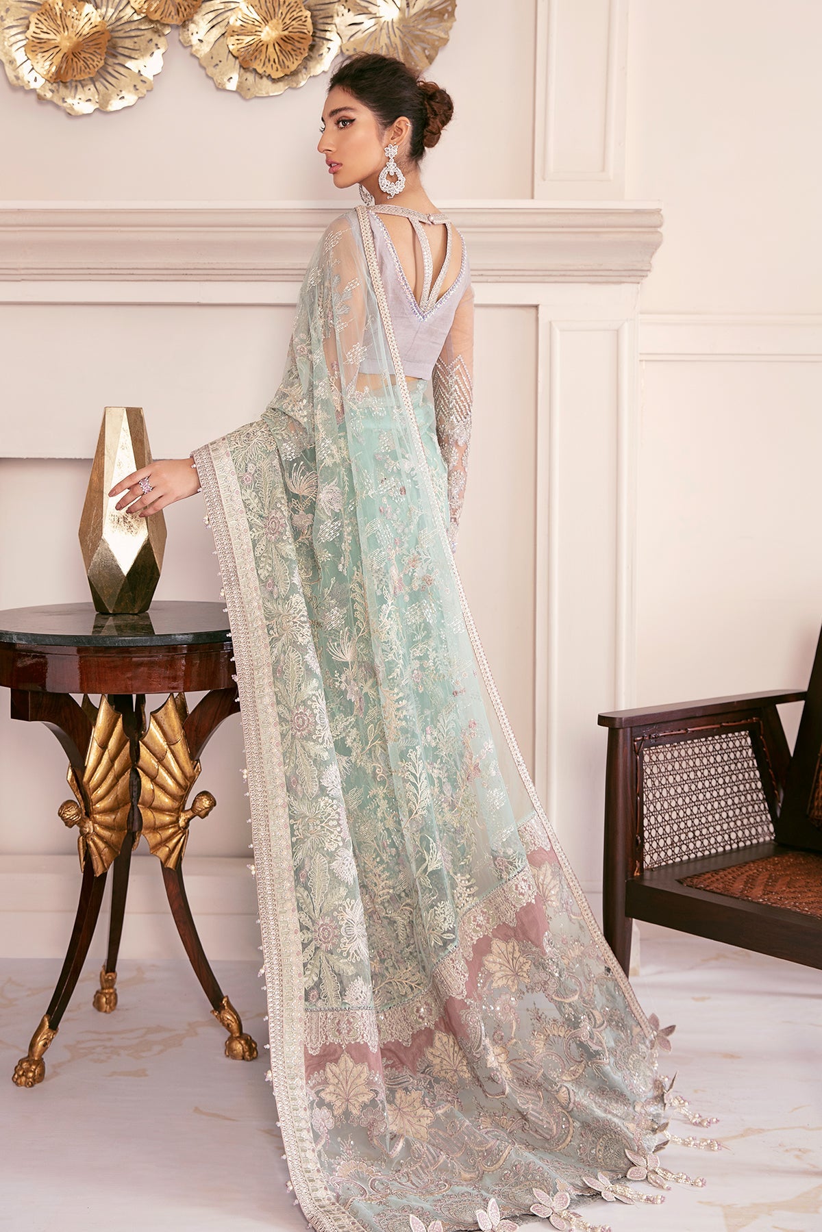 EMBROIDERED NET CH08-10 UNSTITCHED