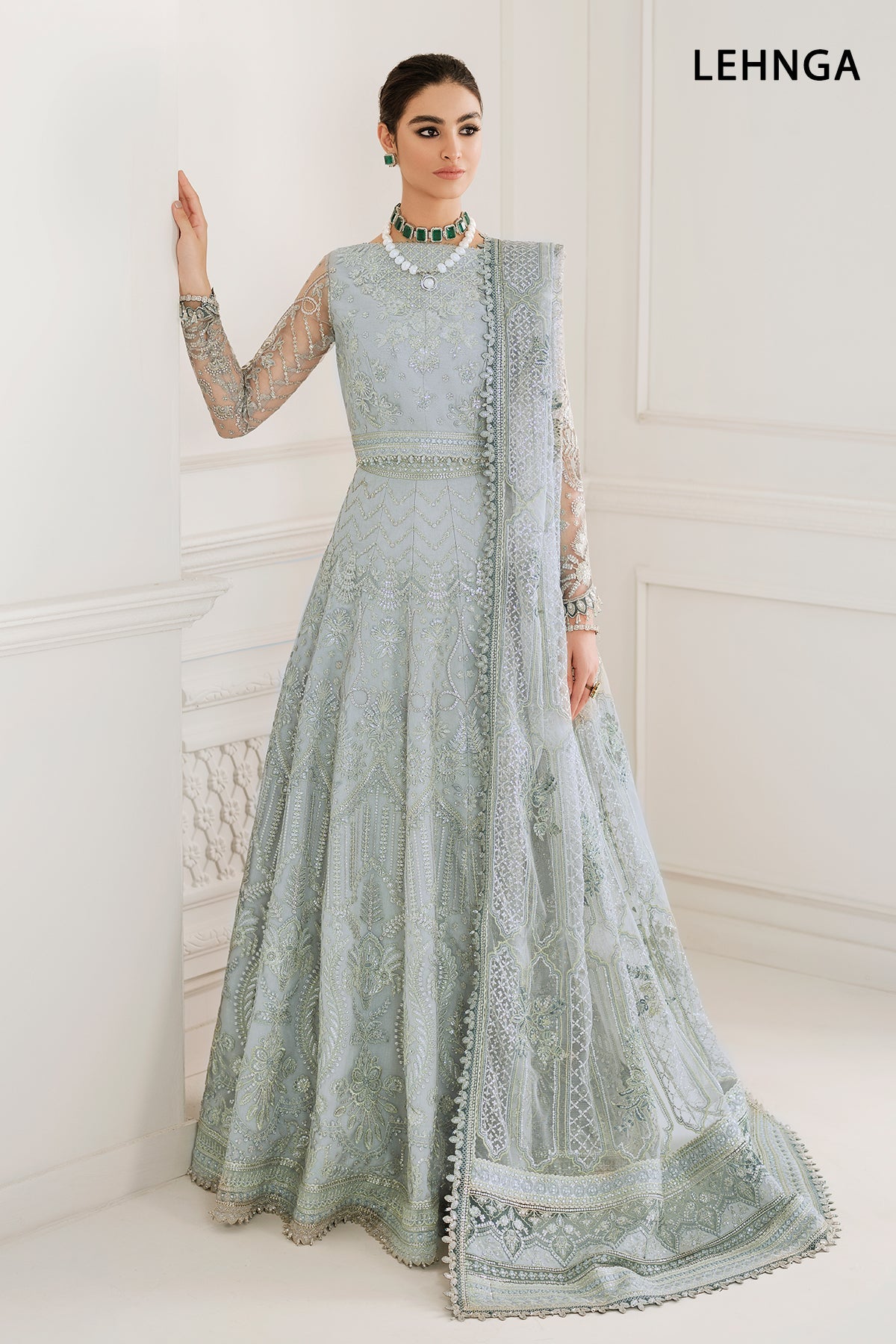 EMBROIDERED NET CH10-05 UNSTITCHED