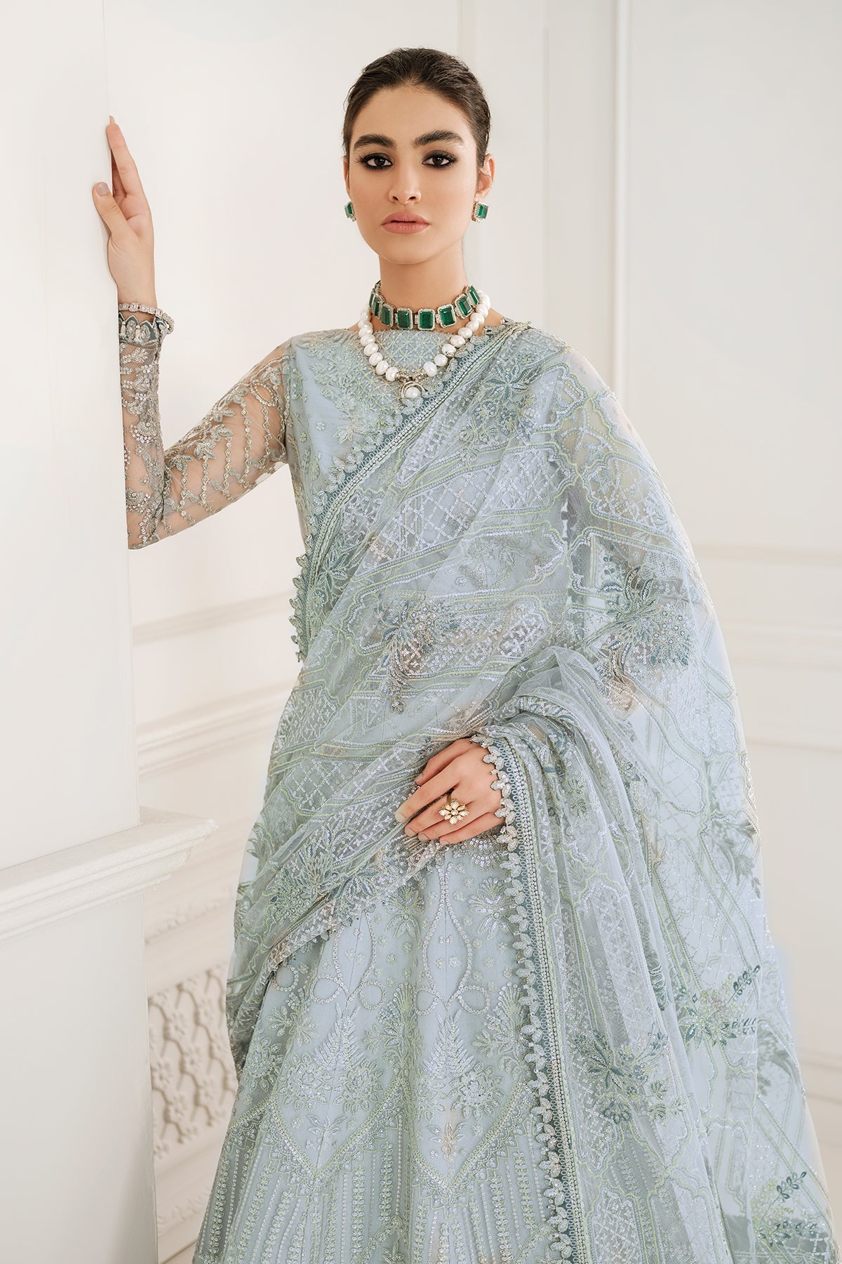 EMBROIDERED NET CH10-05 UNSTITCHED