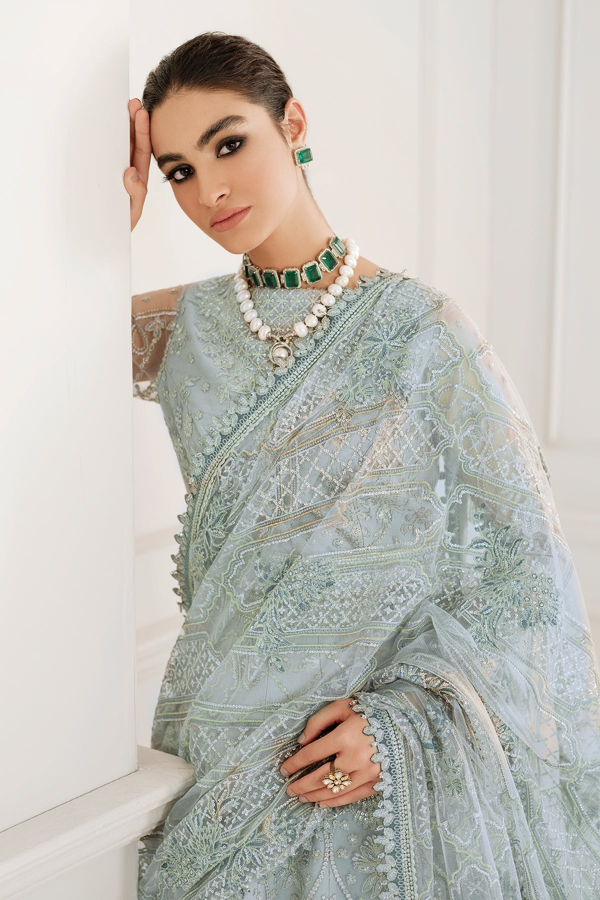 EMBROIDERED NET CH10-05 UNSTITCHED