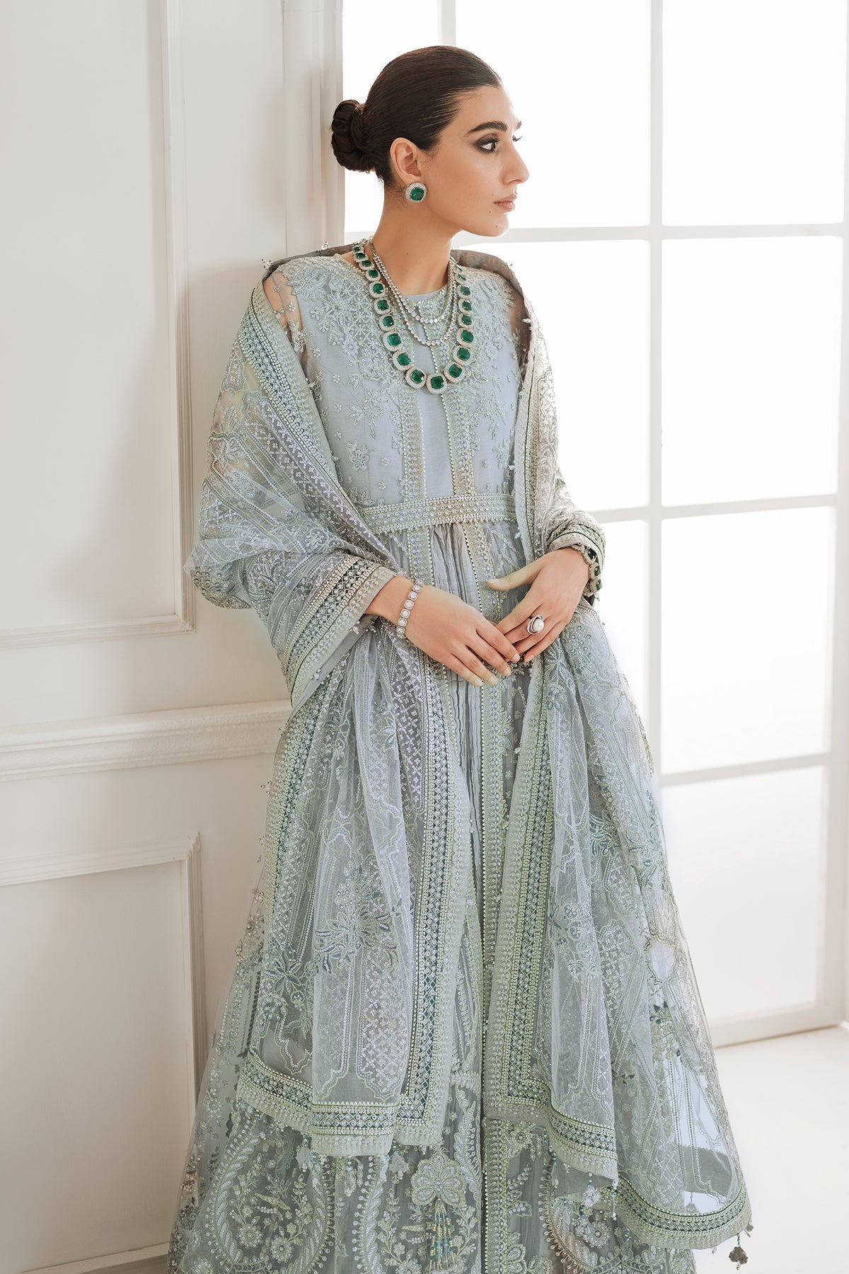 EMBROIDERED NET CH10-05 UNSTITCHED