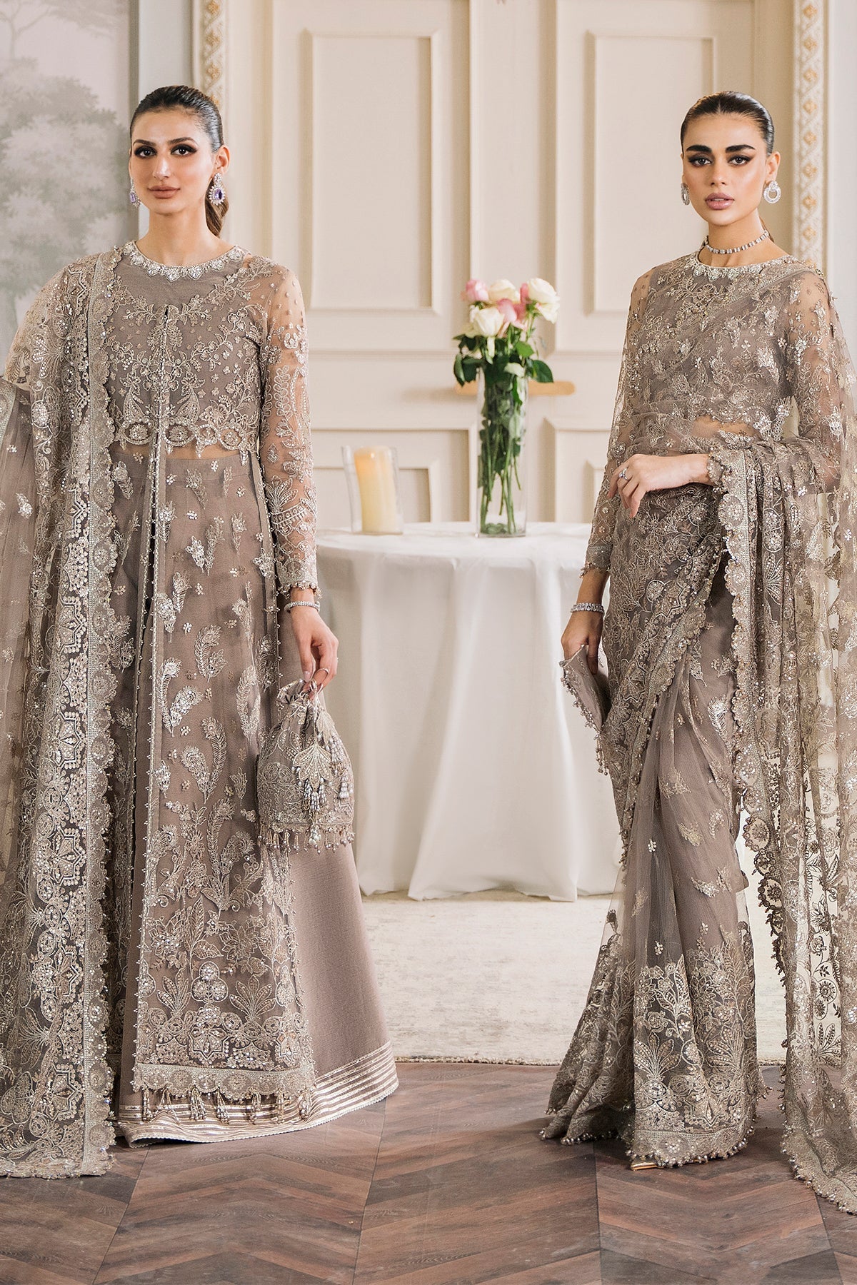EMBROIDERED NET CH12-06 UNSTITCHED