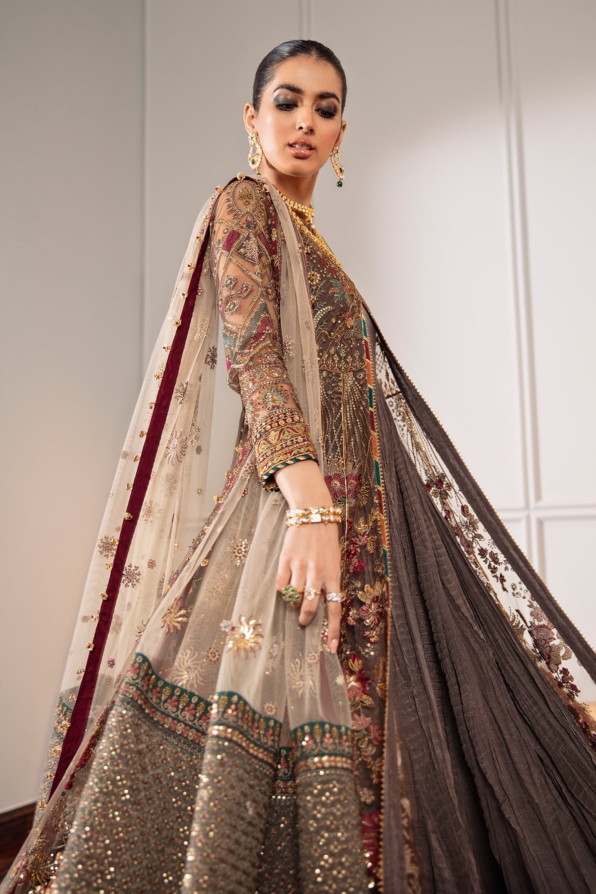 EMBROIDERED NET CH09-02 UNSTITCHED