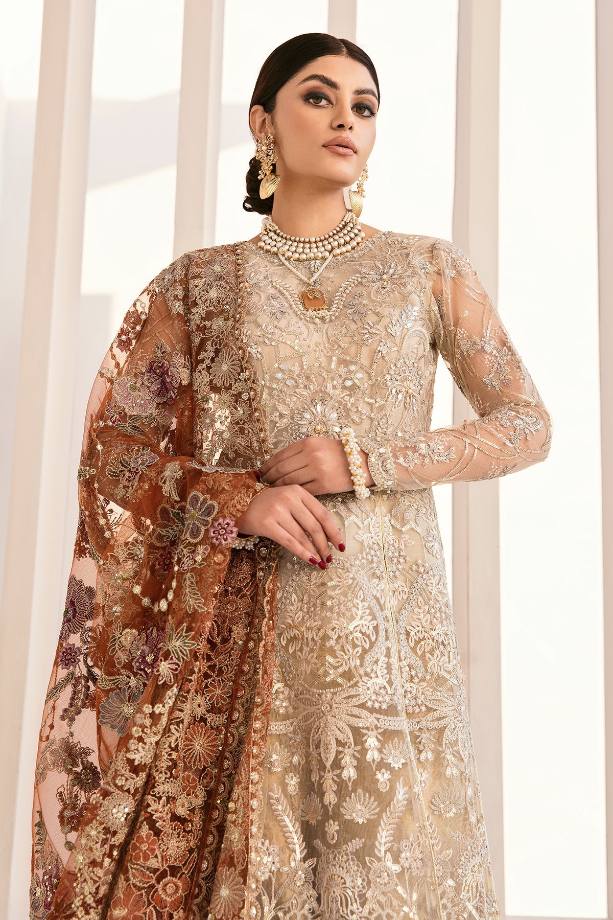 EMBROIDERED NET CH11-03 UNSTITCHED