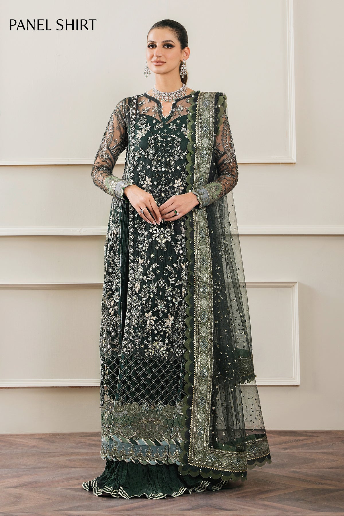 EMBROIDERED NET CH12-05 UNSTITCHED