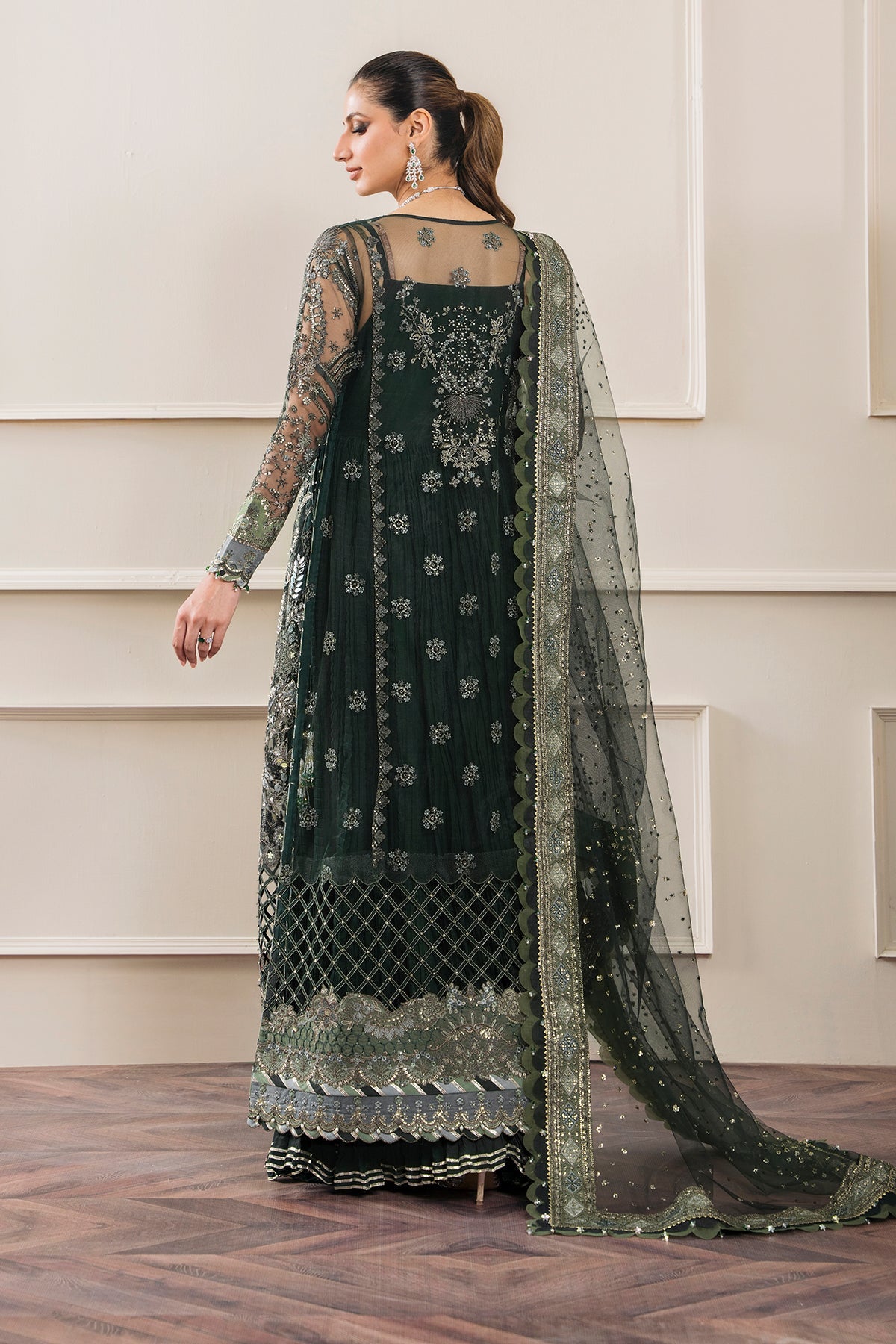EMBROIDERED NET CH12-05 UNSTITCHED