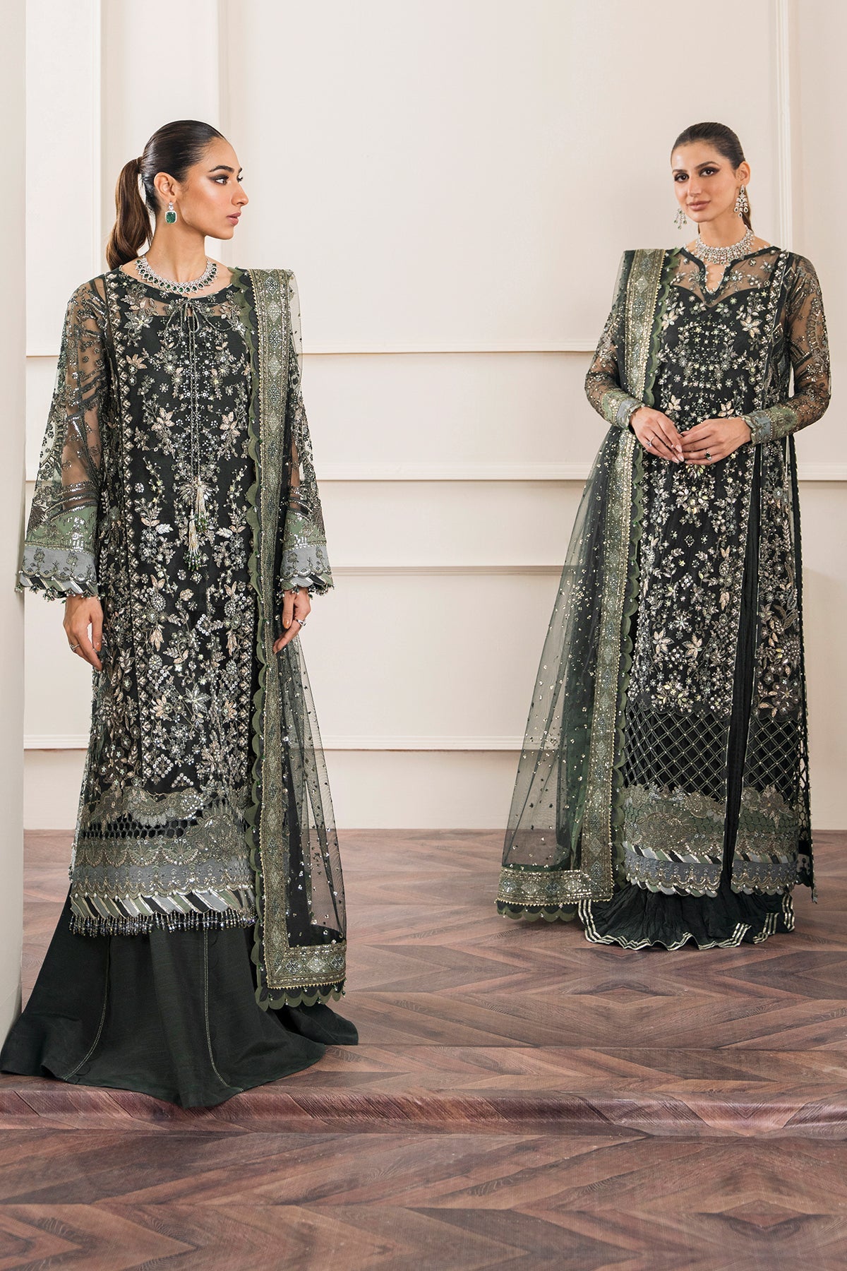 EMBROIDERED NET CH12-05 UNSTITCHED