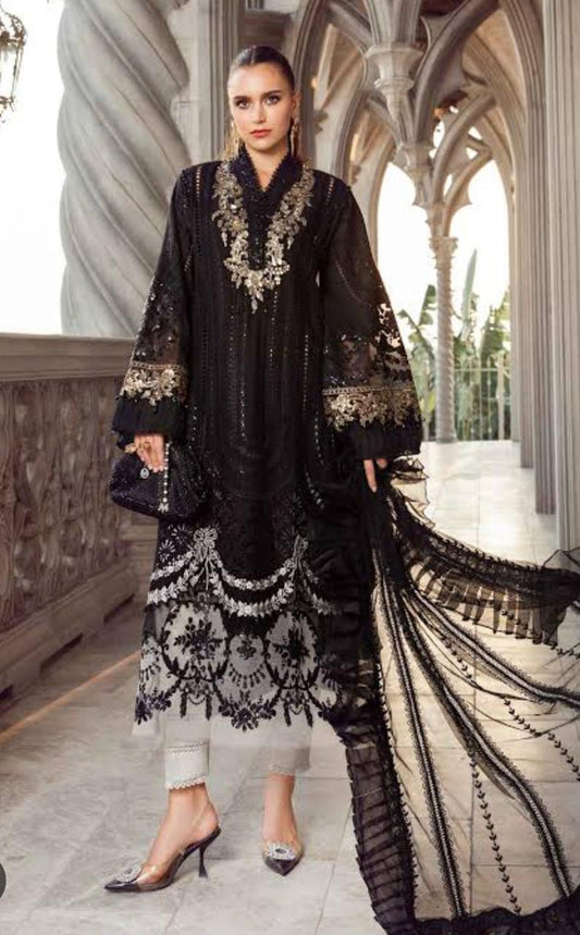 Maria B Chikankari  Lawn Black 2025 Wholesale Price