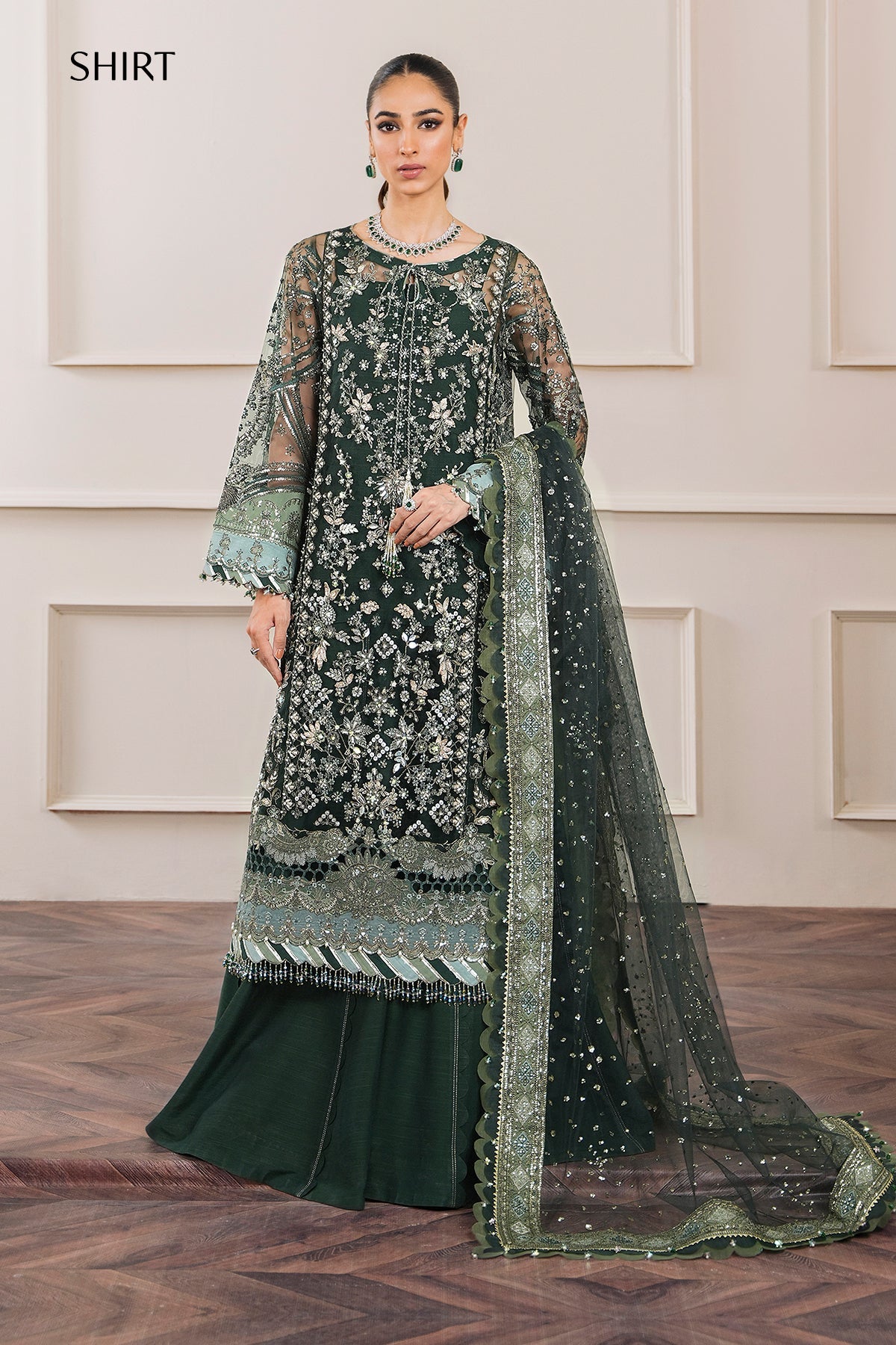 EMBROIDERED NET CH12-05 UNSTITCHED