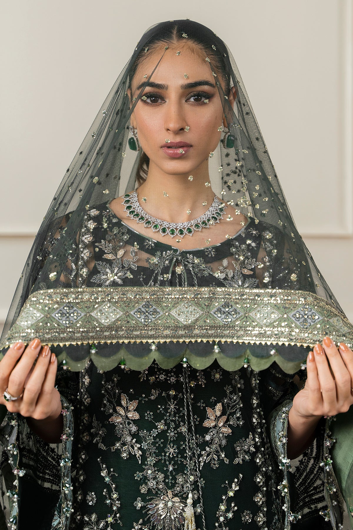 EMBROIDERED NET CH12-05 UNSTITCHED