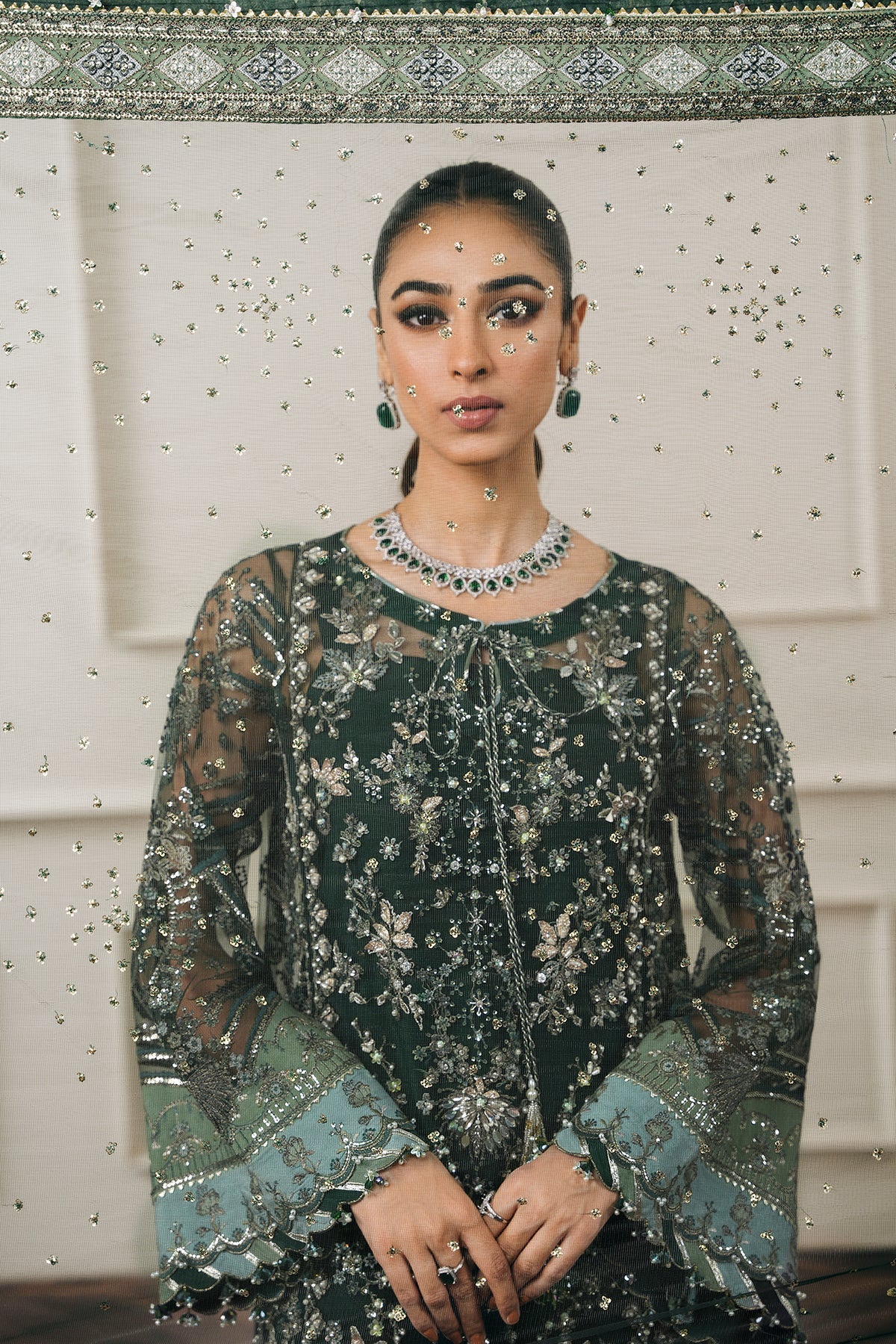 EMBROIDERED NET CH12-05 UNSTITCHED