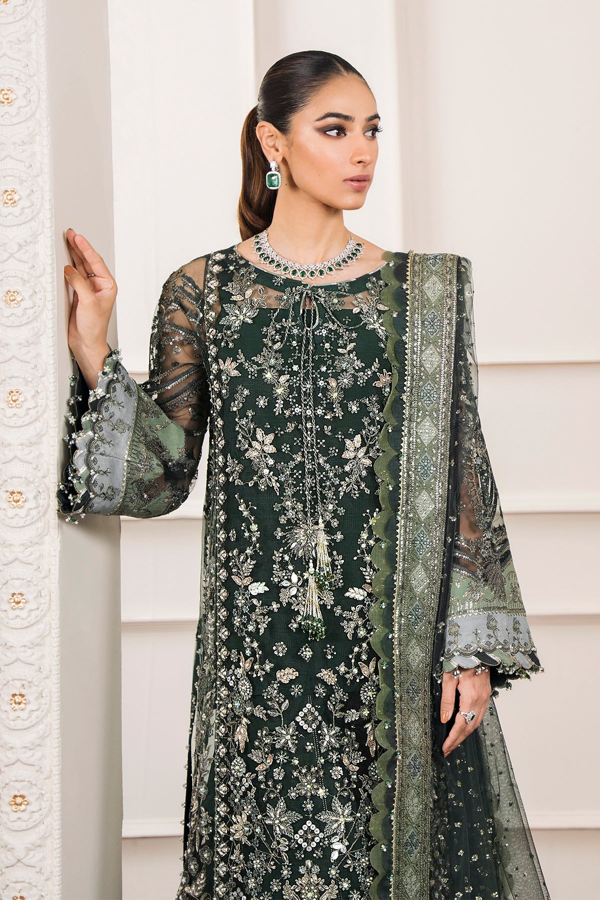 EMBROIDERED NET CH12-05 UNSTITCHED