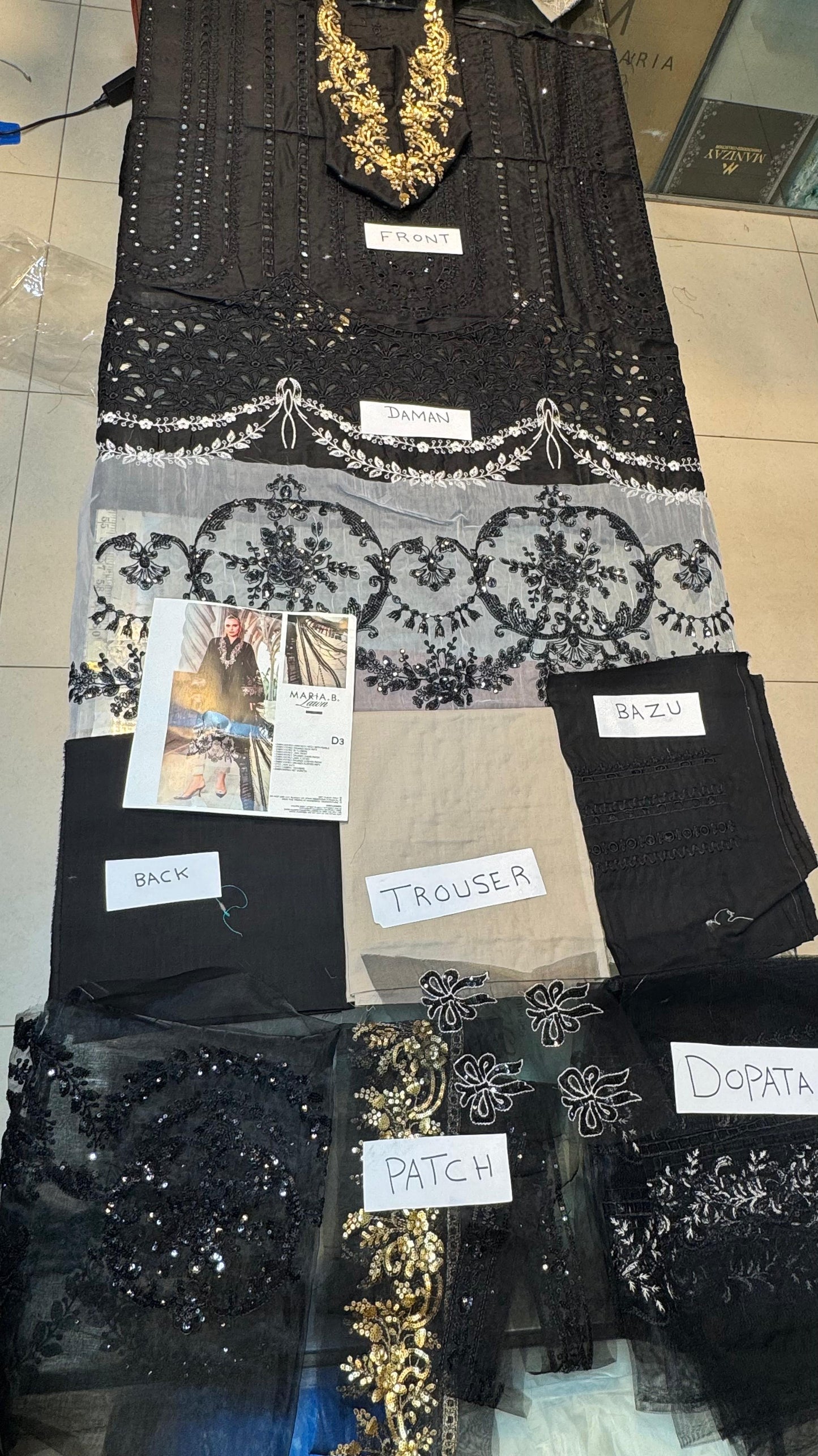 Maria B Chikankari  Lawn Black 2025 Wholesale Price